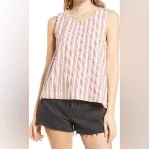 Madewell | Bouclé Stripe Cross-Back Tank Top, NWT - Picture 1 of 9